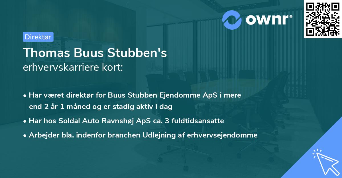 Thomas Buus Stubben's erhvervskarriere kort