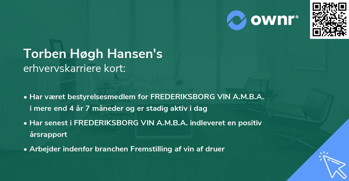 Torben Høgh Hansen's erhvervskarriere kort