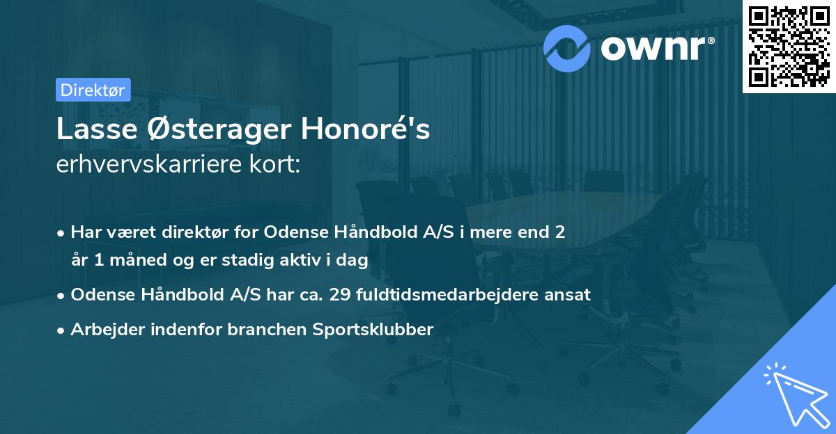 Lasse Østerager Honoré's erhvervskarriere kort