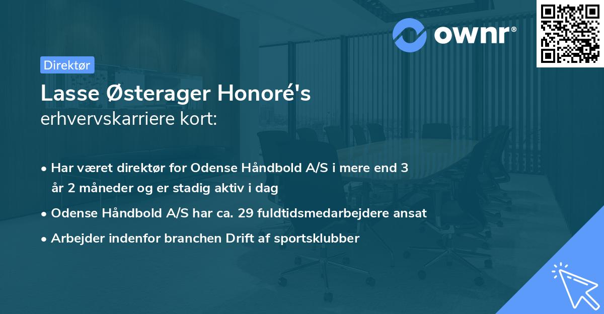 Lasse Østerager Honoré's erhvervskarriere kort