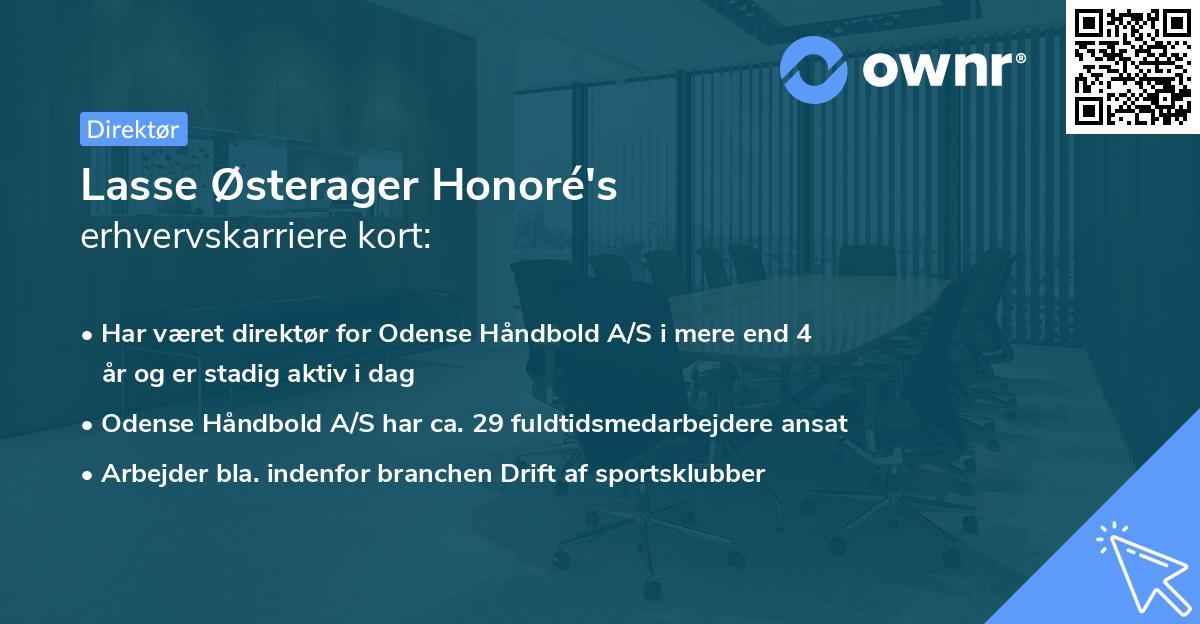 Lasse Østerager Honoré's erhvervskarriere kort