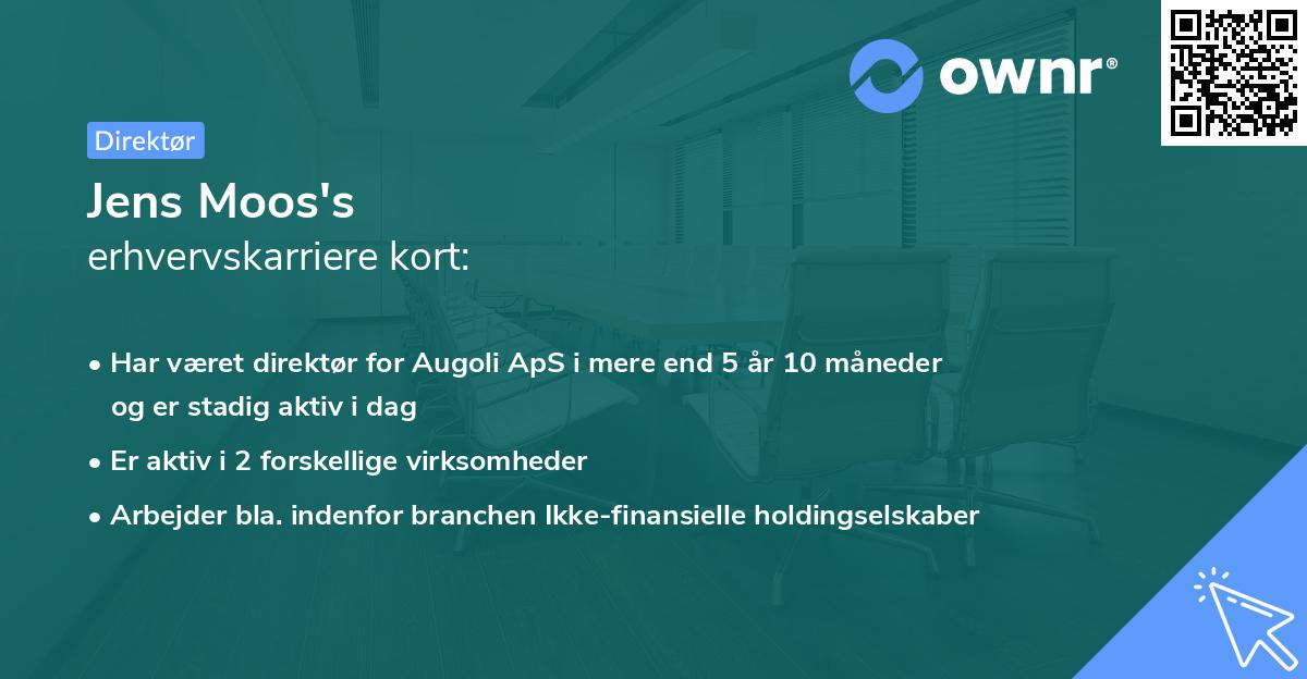 Jens Moos's erhvervskarriere kort
