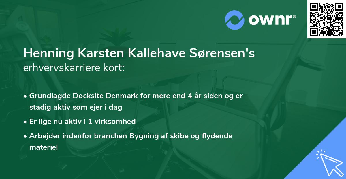 Henning Karsten Kallehave Sørensen's erhvervskarriere kort