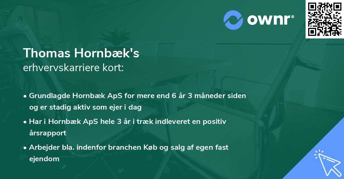 Thomas Hornbæk's erhvervskarriere kort