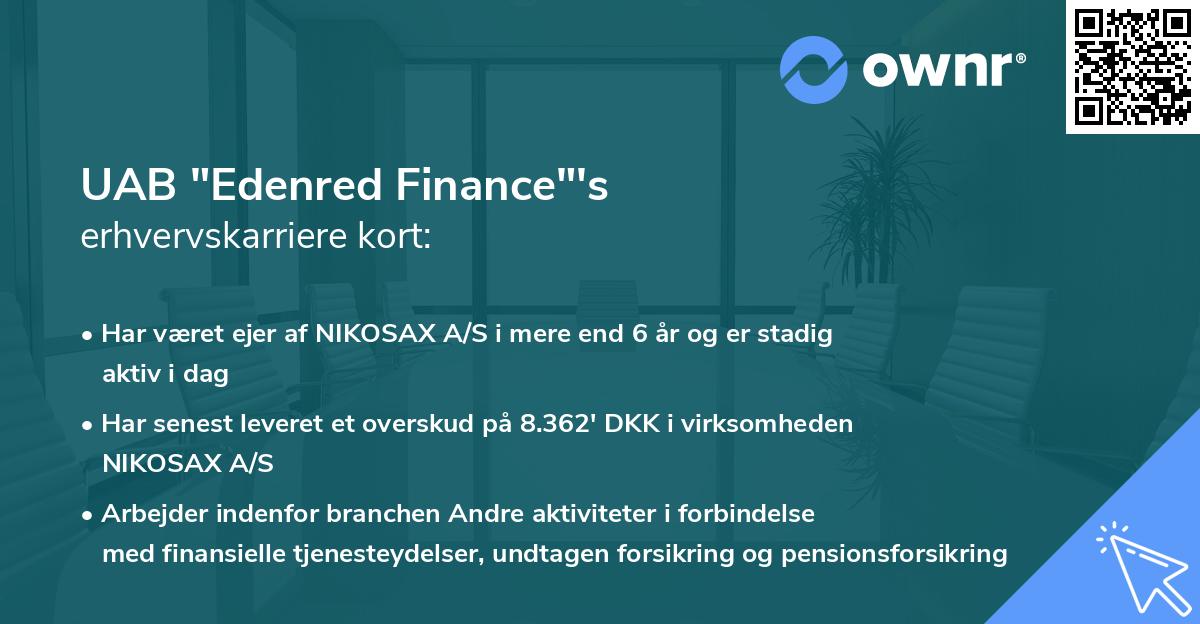 UAB "Edenred Finance"'s erhvervskarriere kort