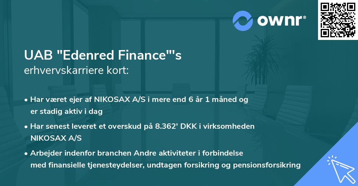 UAB "Edenred Finance"'s erhvervskarriere kort
