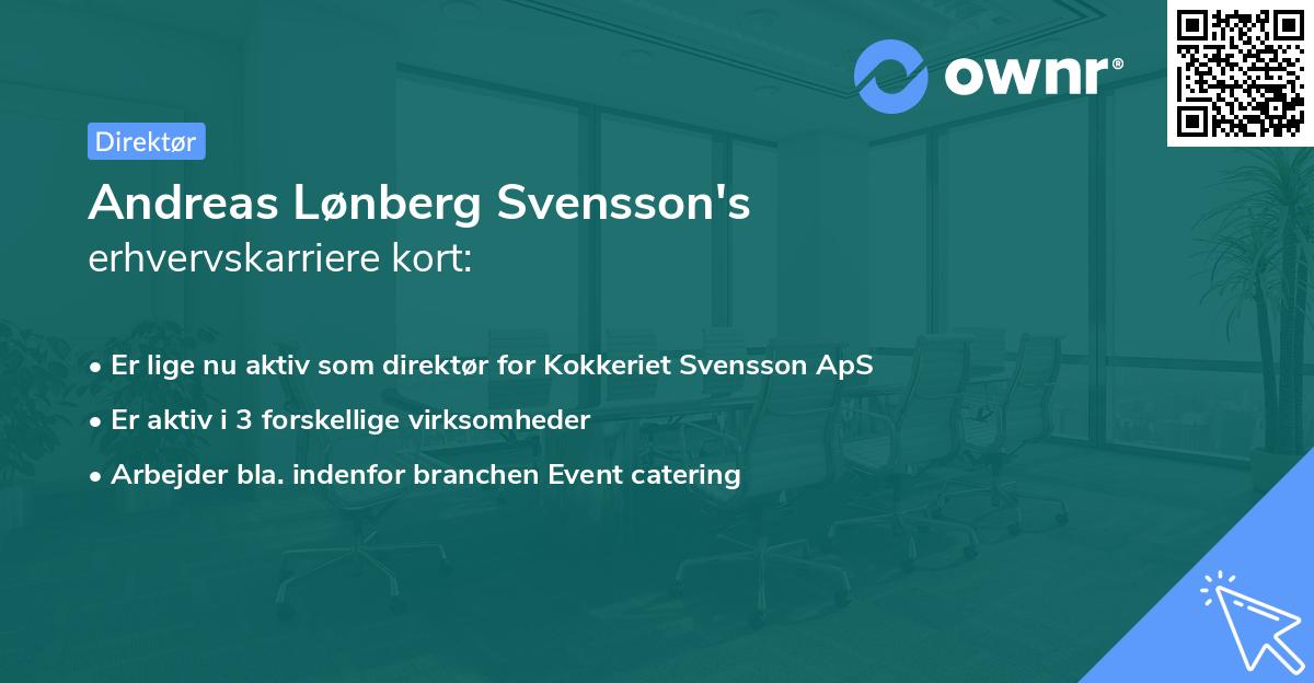 Andreas Lønberg Svensson's erhvervskarriere kort