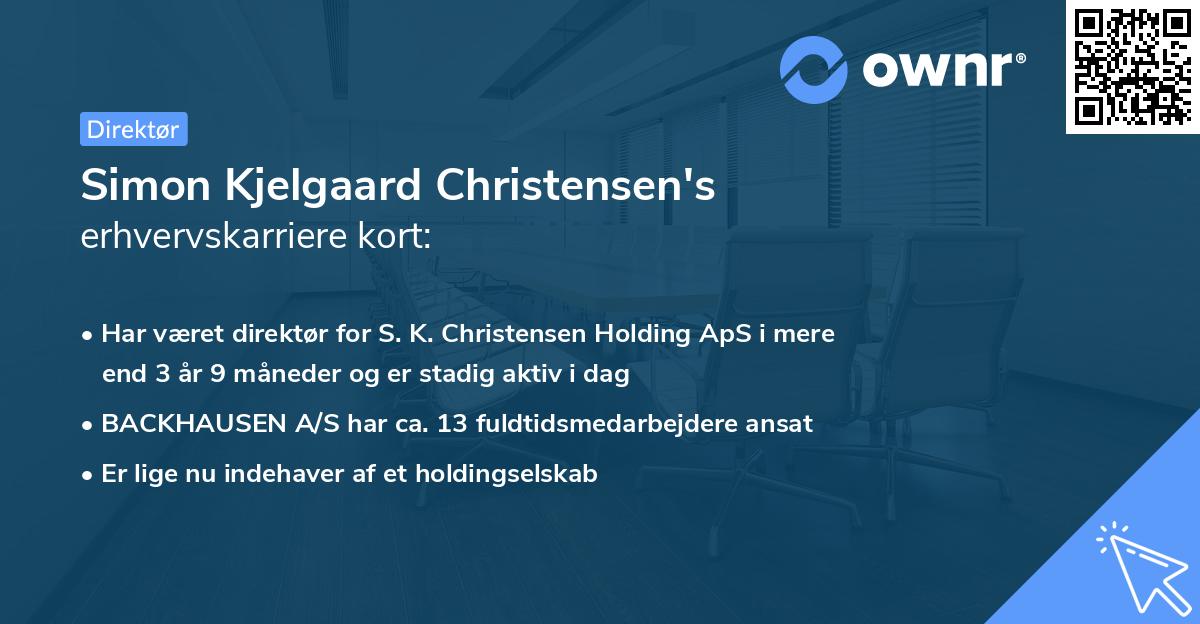 Simon Kjelgaard Christensen's erhvervskarriere kort