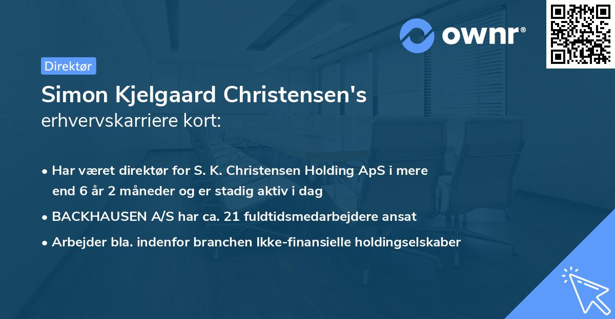Simon Kjelgaard Christensen's erhvervskarriere kort