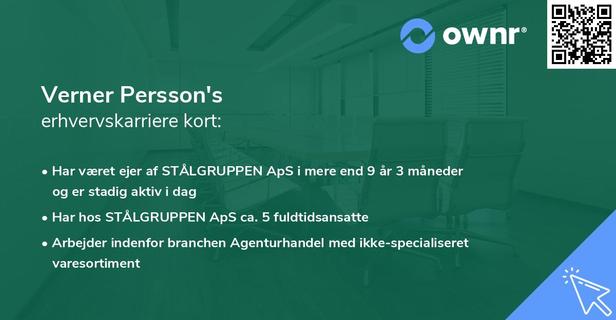 Verner Persson's erhvervskarriere kort