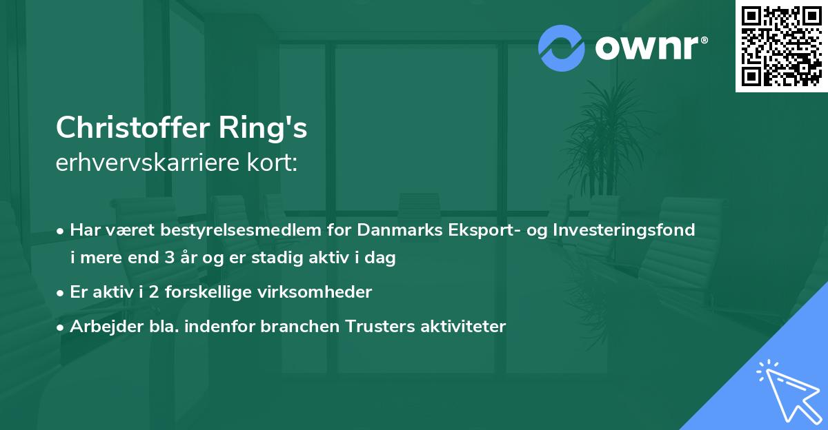 Christoffer Ring's erhvervskarriere kort