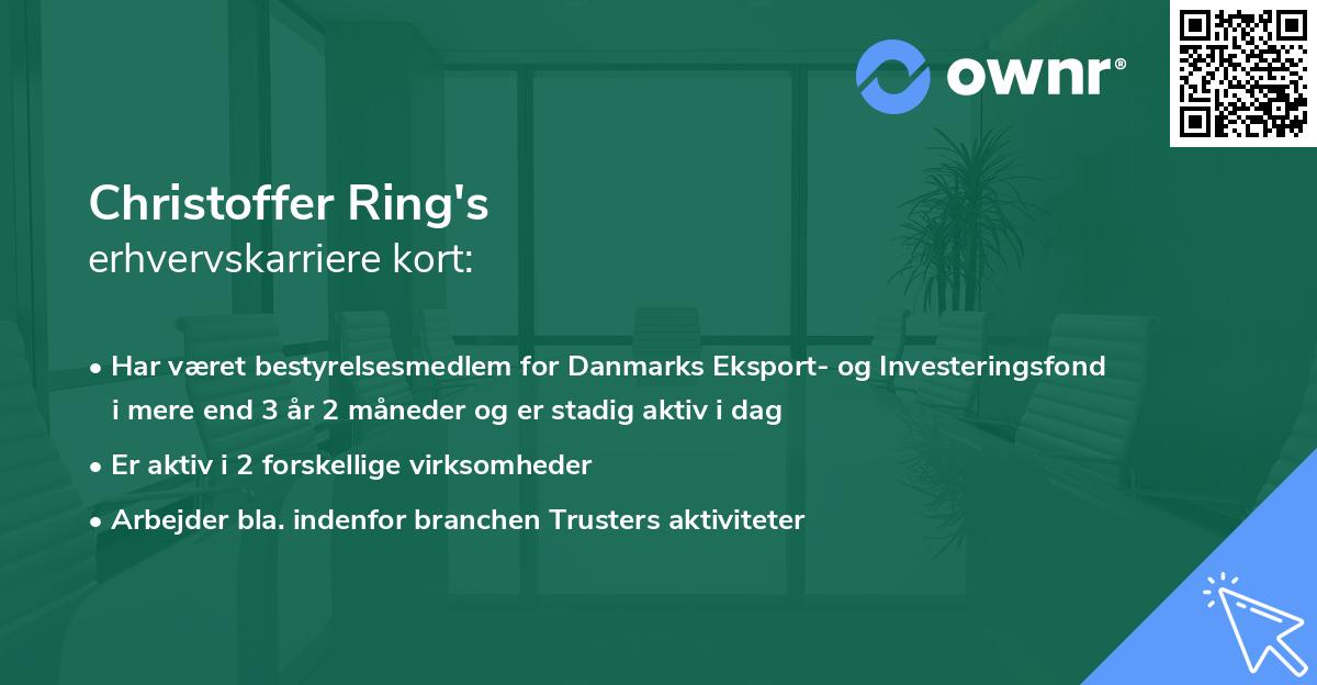 Christoffer Ring's erhvervskarriere kort