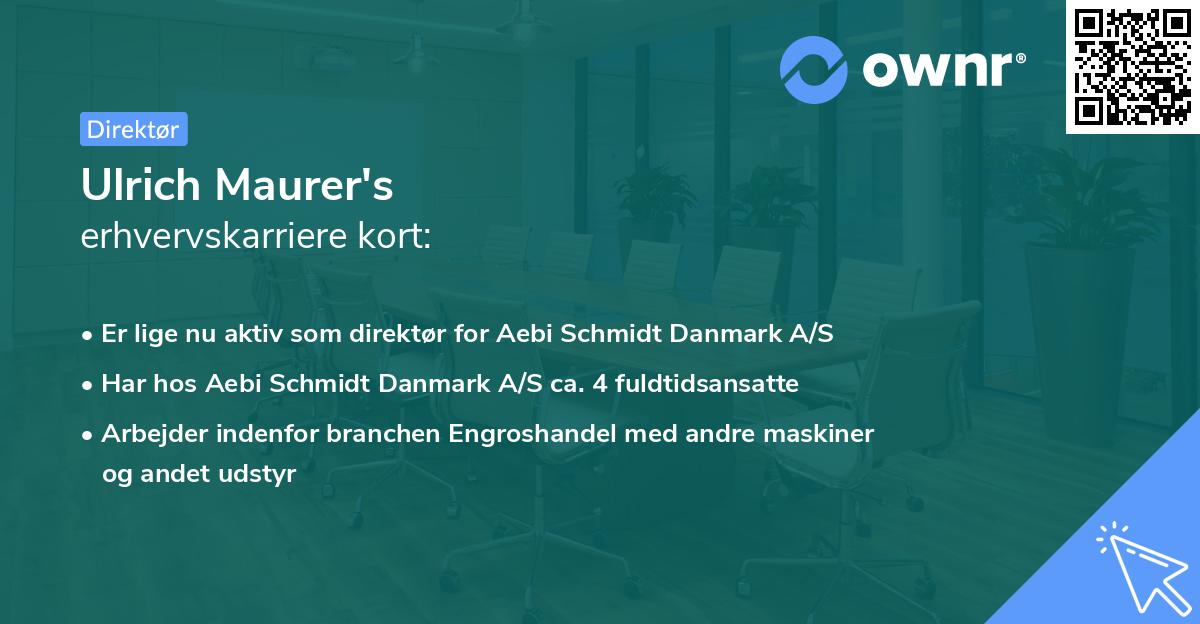 Ulrich Maurer's erhvervskarriere kort