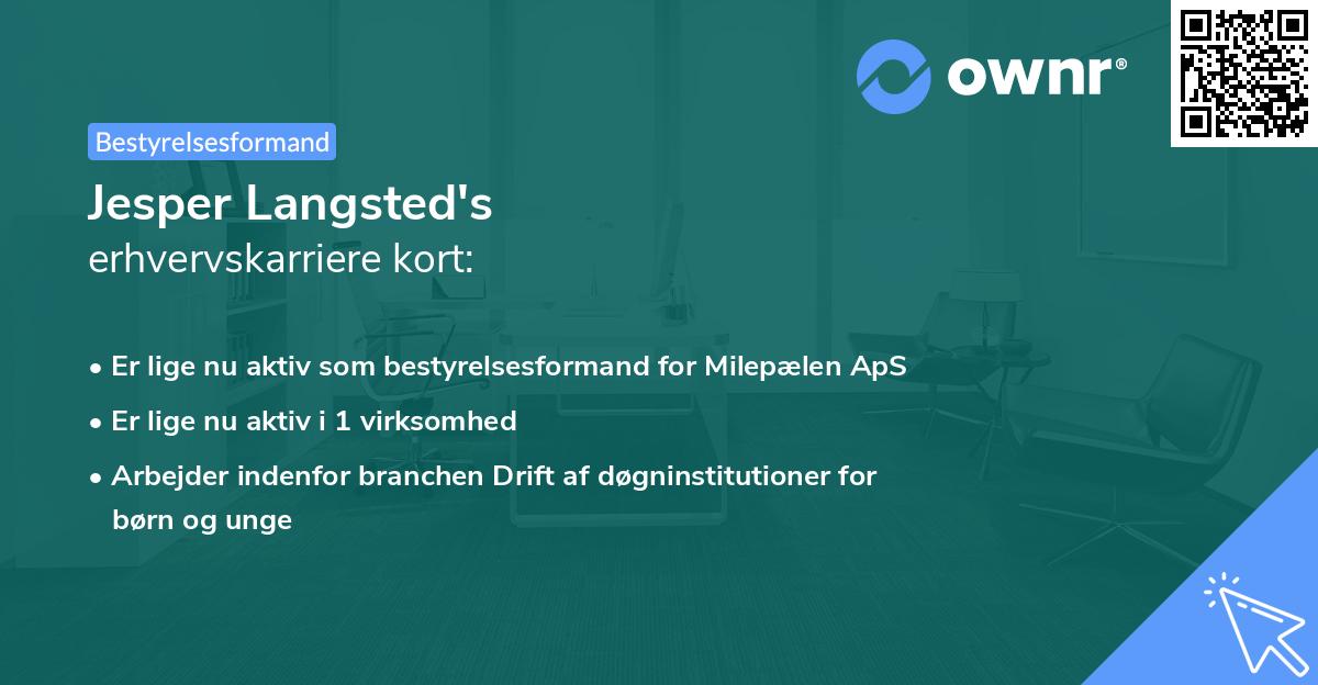 Jesper Langsted's erhvervskarriere kort