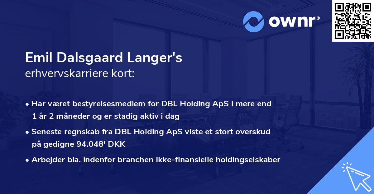 Emil Dalsgaard Langer's erhvervskarriere kort