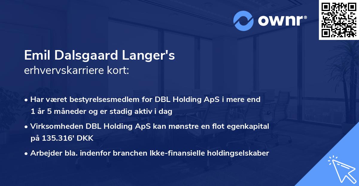 Emil Dalsgaard Langer's erhvervskarriere kort