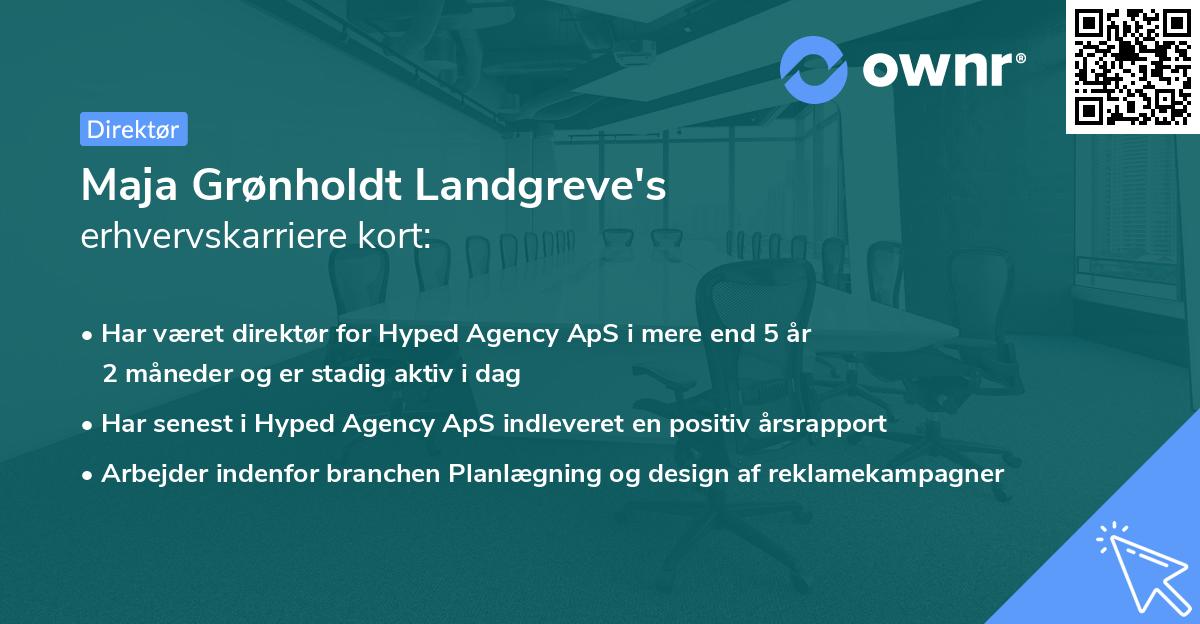 Maja Grønholdt Landgreve's erhvervskarriere kort