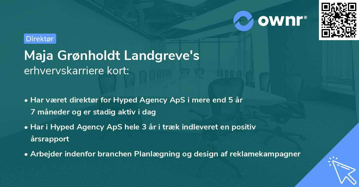 Maja Grønholdt Landgreve's erhvervskarriere kort