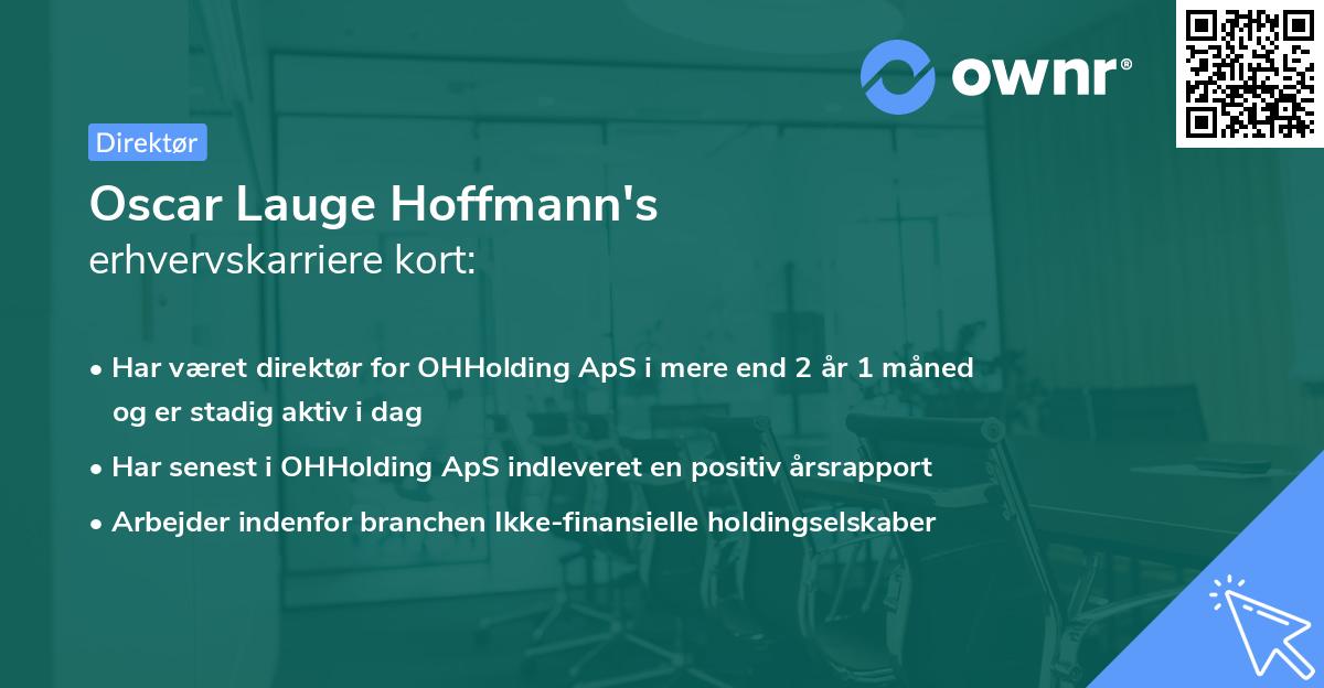 Oscar Lauge Hoffmann's erhvervskarriere kort
