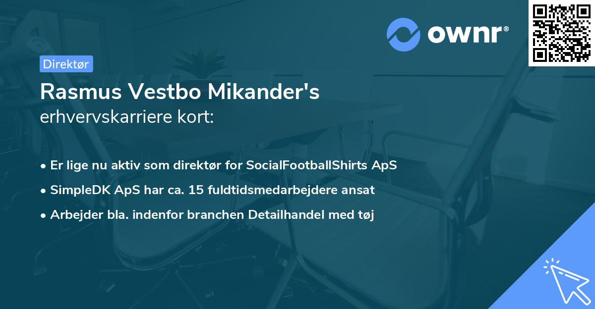 Rasmus Vestbo Mikander's erhvervskarriere kort