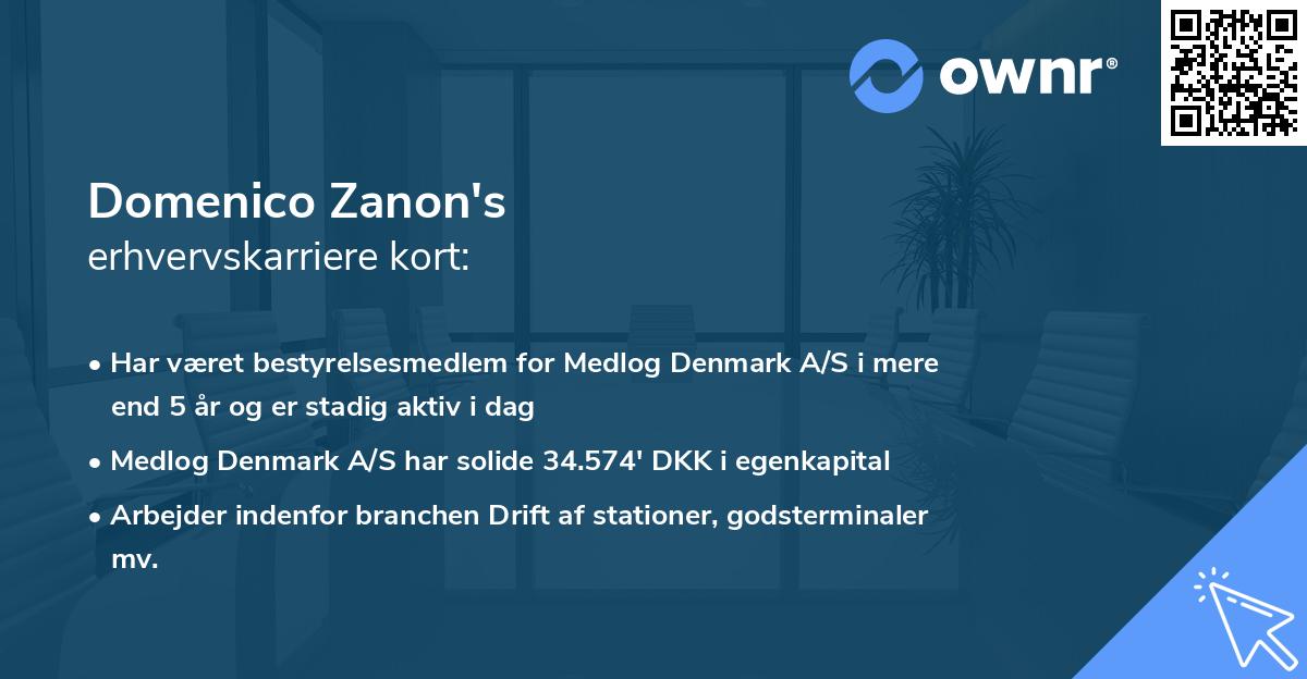 Domenico Zanon's erhvervskarriere kort