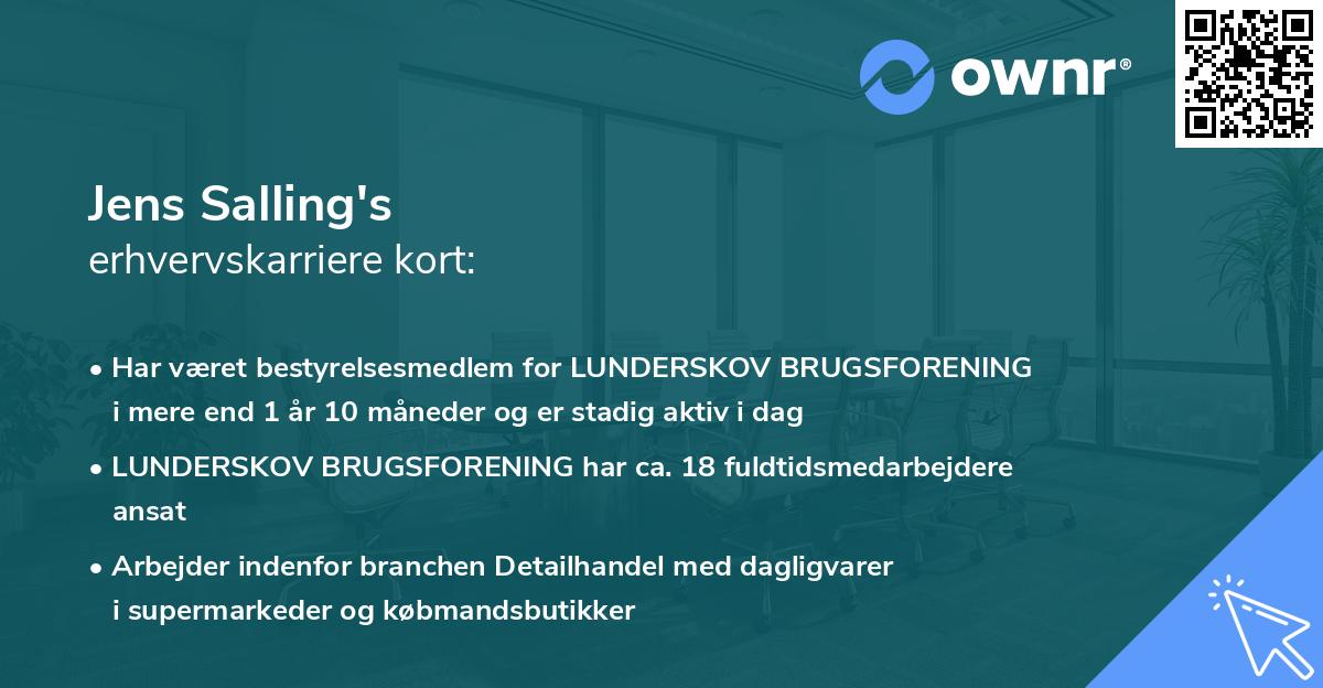 Jens Salling's erhvervskarriere kort