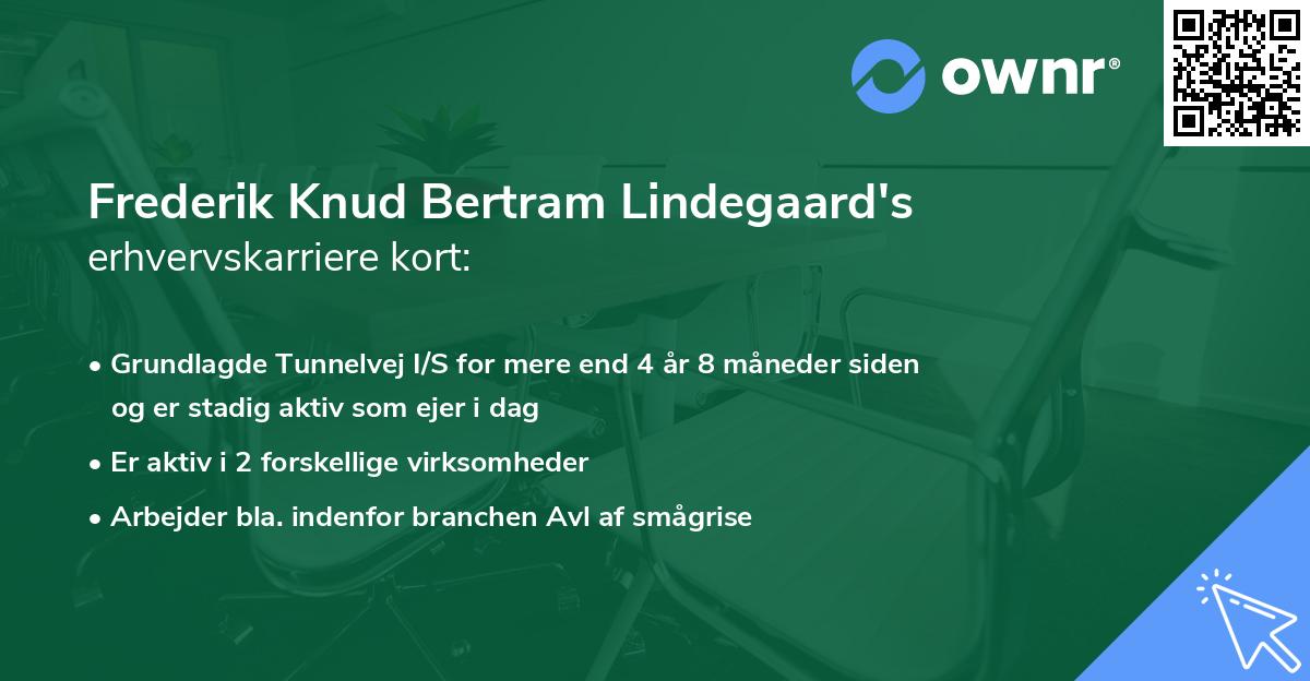 Frederik Knud Bertram Lindegaard's erhvervskarriere kort