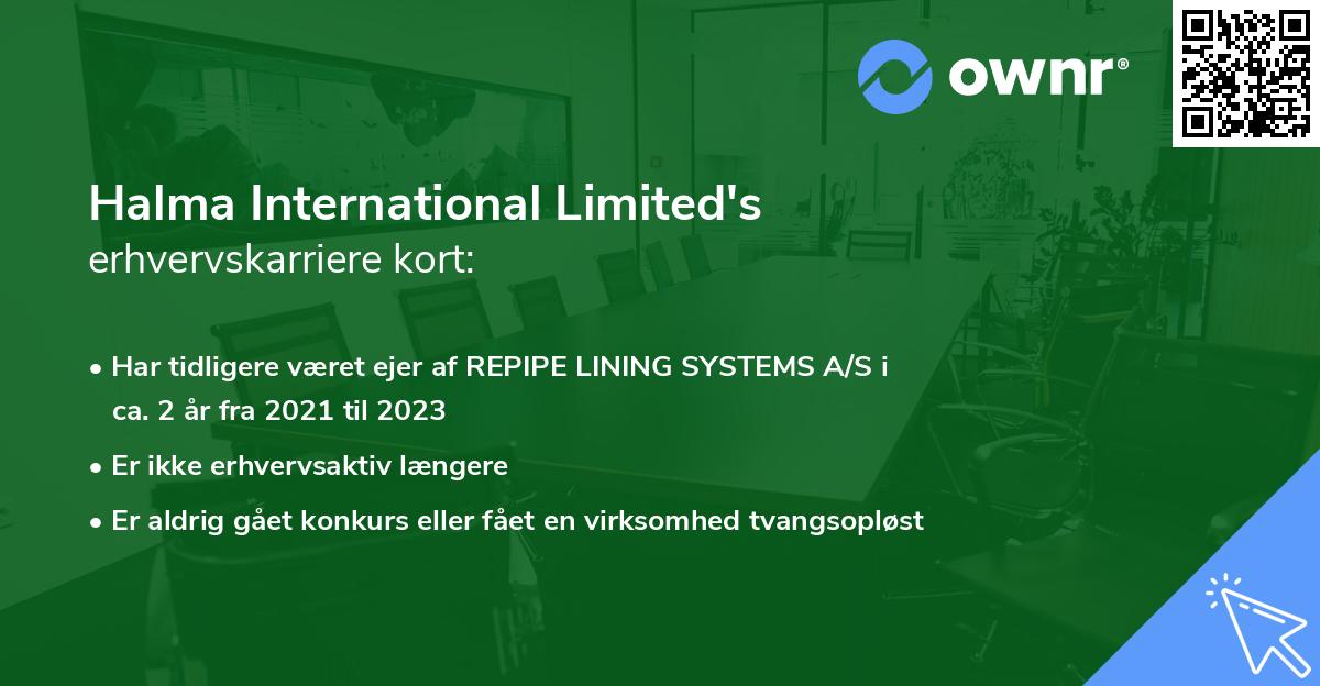 Halma International Limited's erhvervskarriere kort