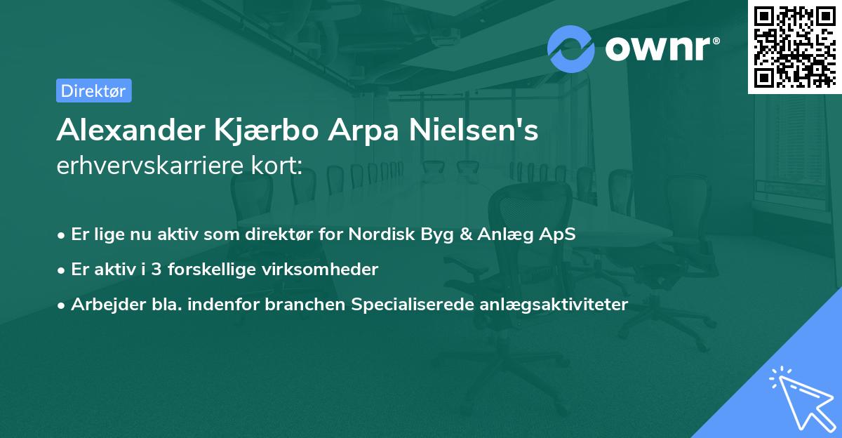 Alexander Kjærbo Arpa Nielsen's erhvervskarriere kort