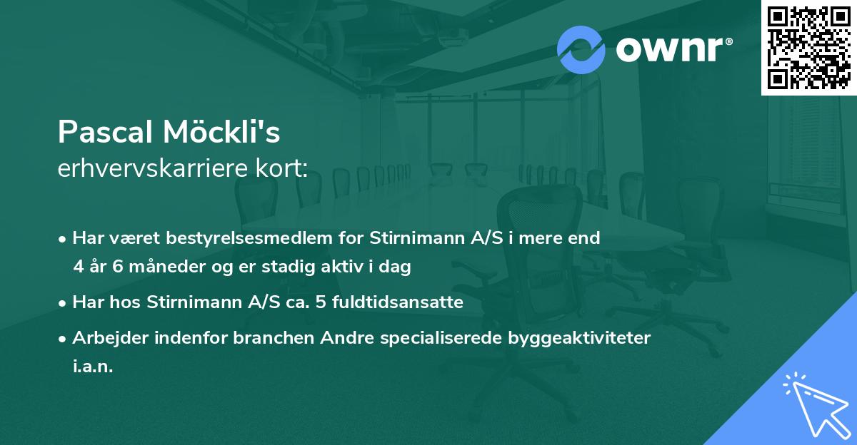 Pascal Möckli's erhvervskarriere kort