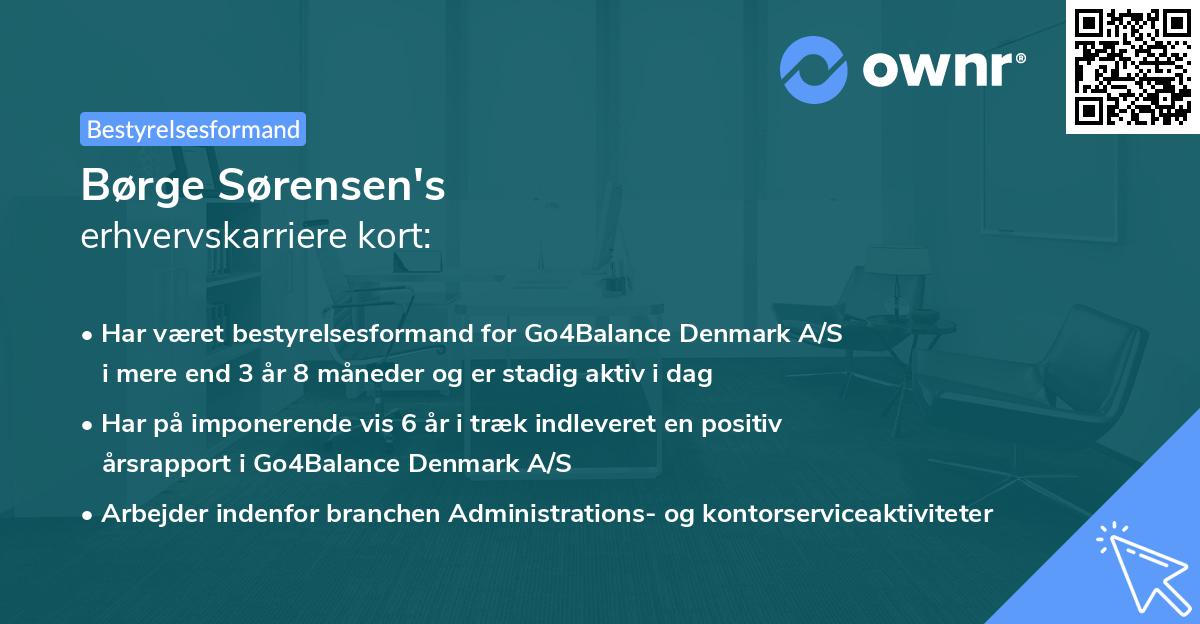Børge Sørensen's erhvervskarriere kort