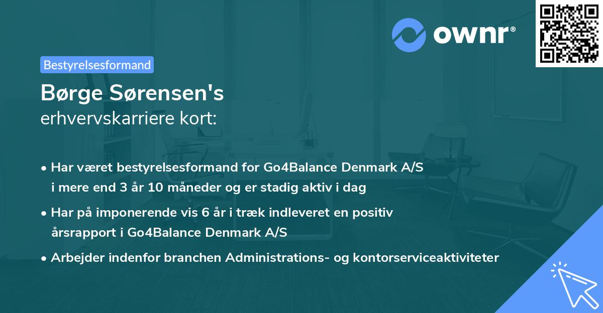 Børge Sørensen's erhvervskarriere kort