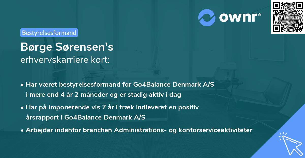 Børge Sørensen's erhvervskarriere kort