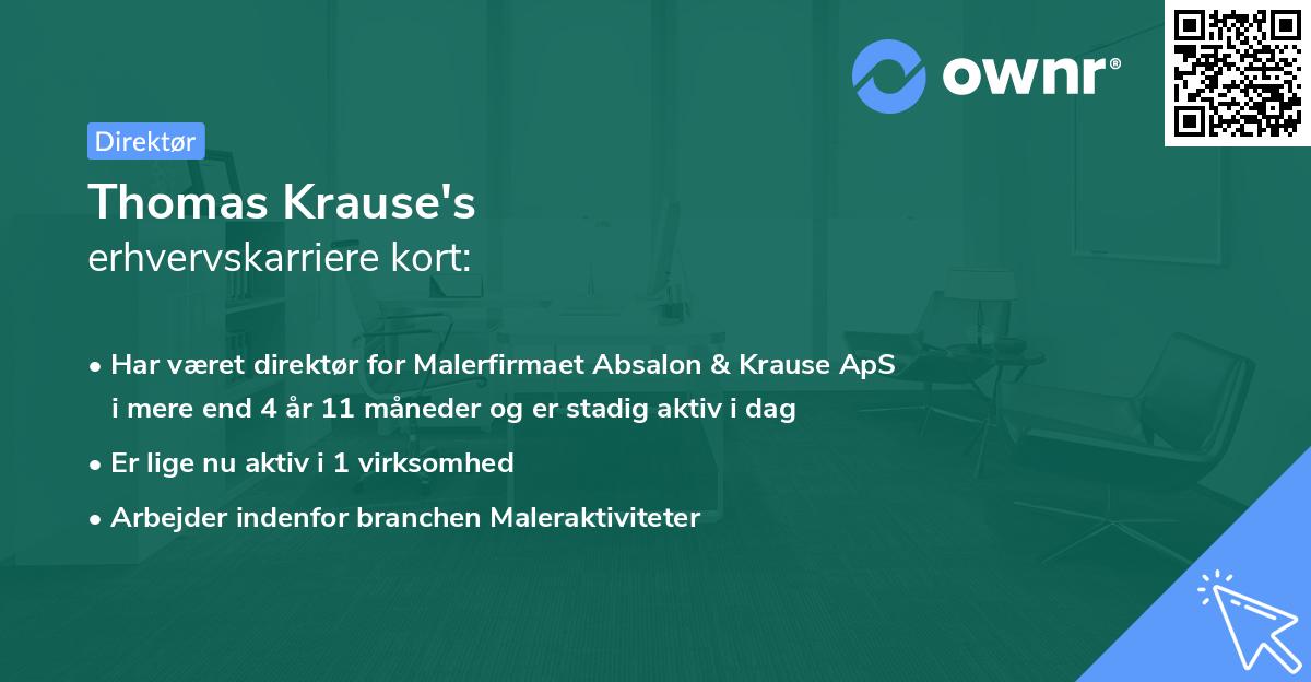 Thomas Krause's erhvervskarriere kort