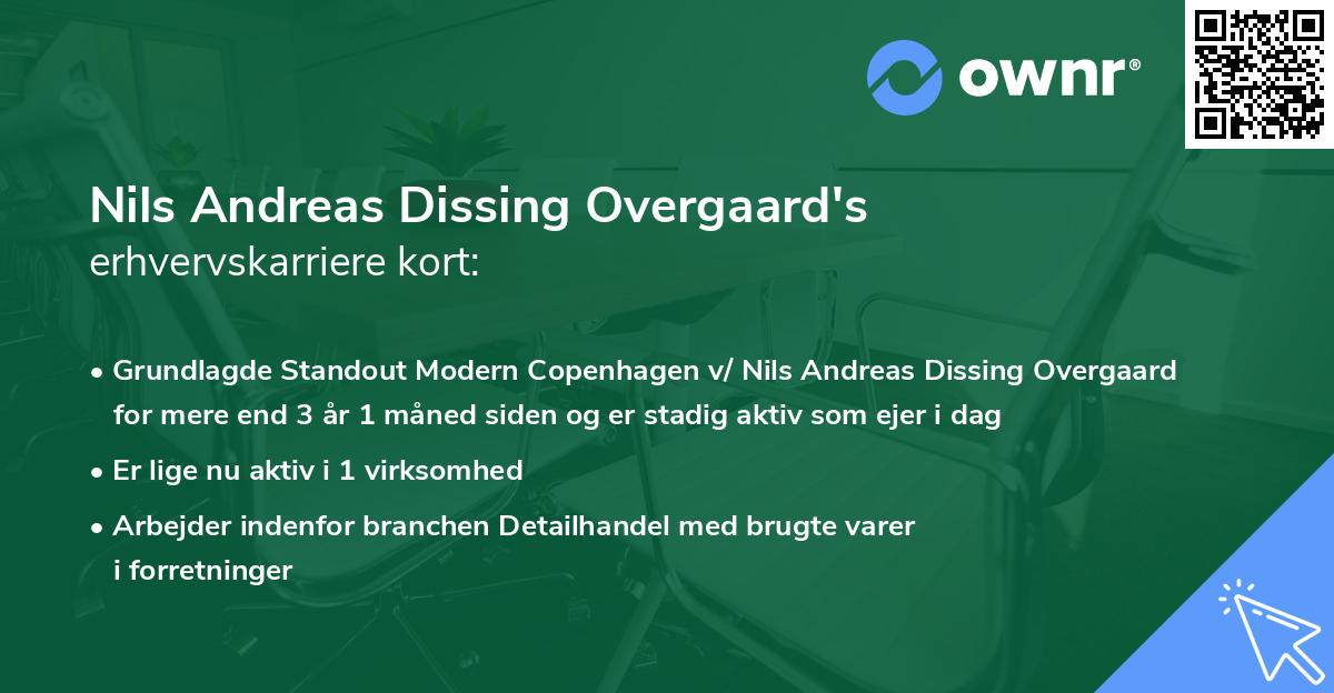 Nils Andreas Dissing Overgaard's erhvervskarriere kort