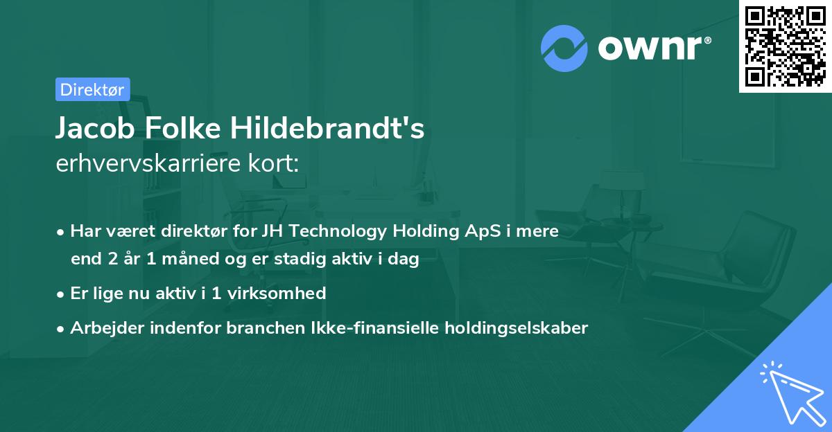 Jacob Folke Hildebrandt's erhvervskarriere kort