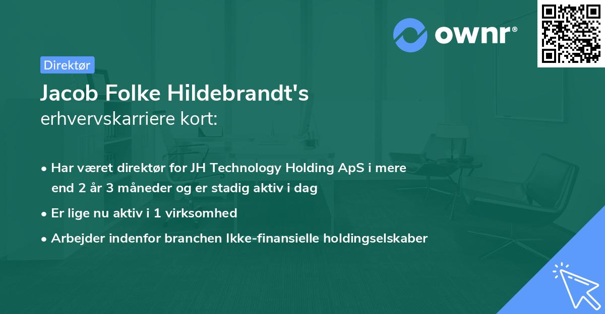 Jacob Folke Hildebrandt's erhvervskarriere kort