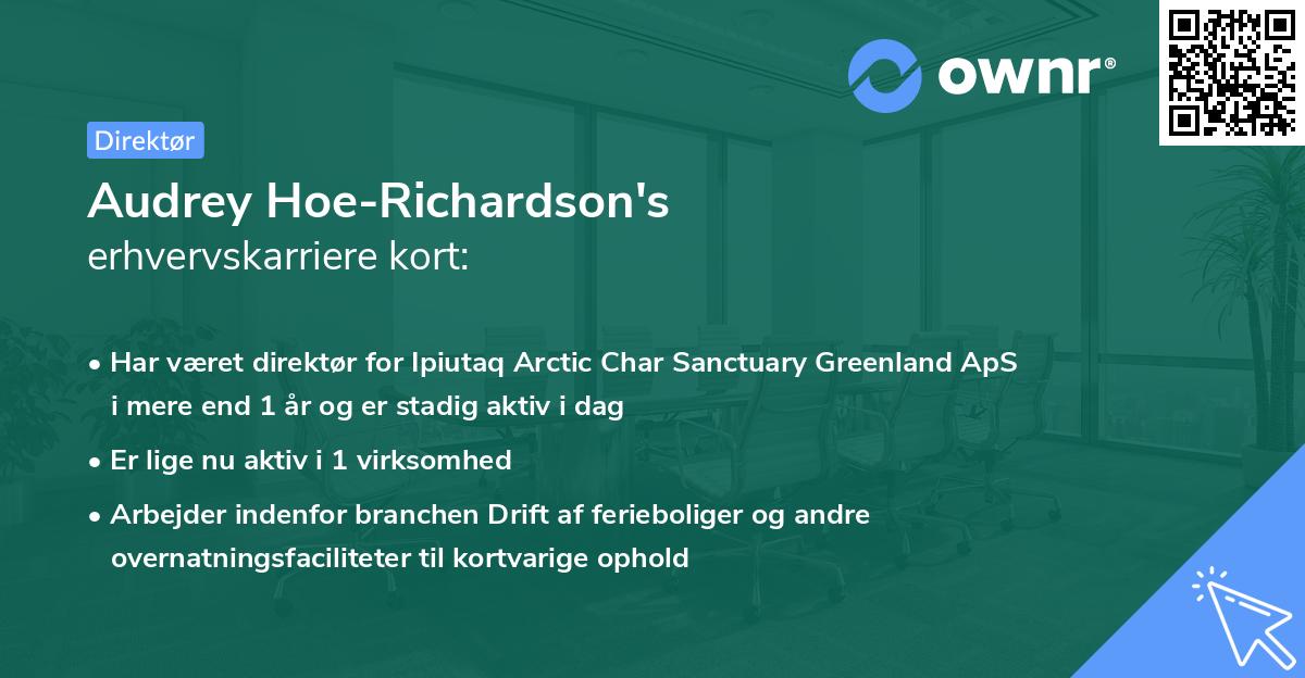 Audrey Hoe-Richardson's erhvervskarriere kort