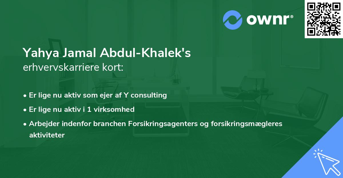 Yahya Jamal Abdul-Khalek's erhvervskarriere kort
