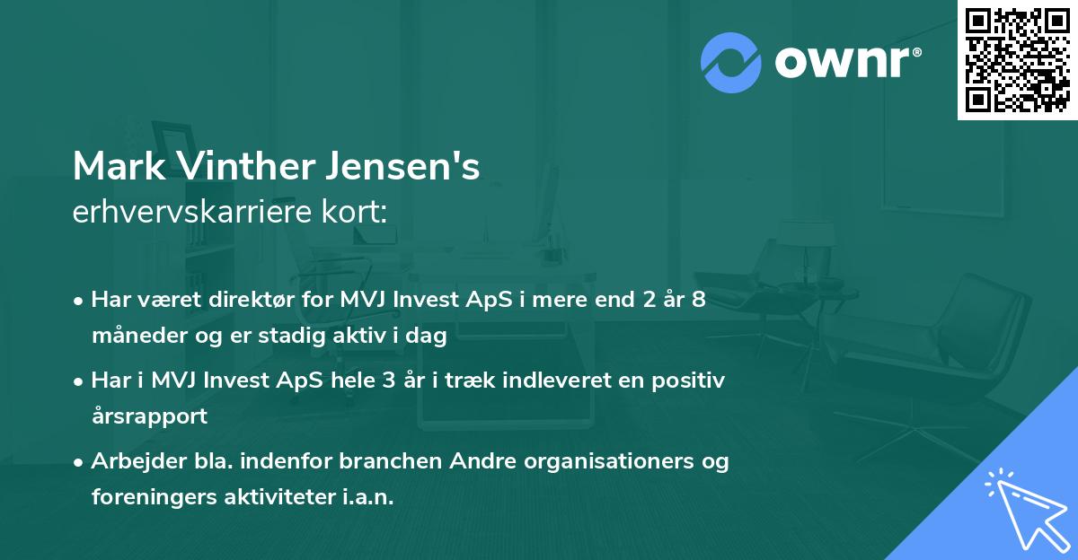 Mark Vinther Jensen's erhvervskarriere kort
