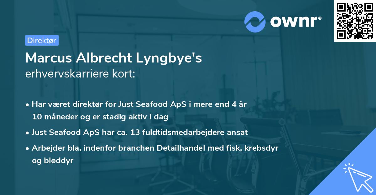 Marcus Albrecht Lyngbye's erhvervskarriere kort