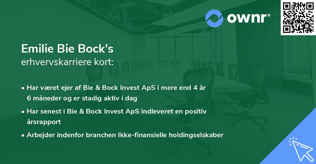 Emilie Bie Bock's erhvervskarriere kort