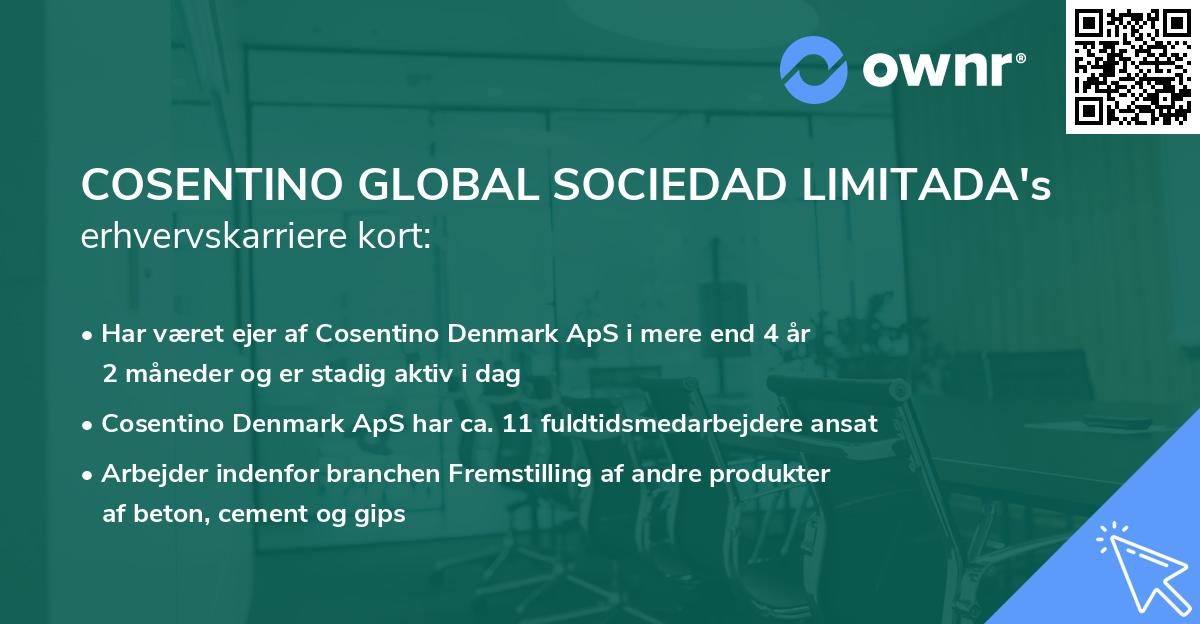 COSENTINO GLOBAL SOCIEDAD LIMITADA's erhvervskarriere kort