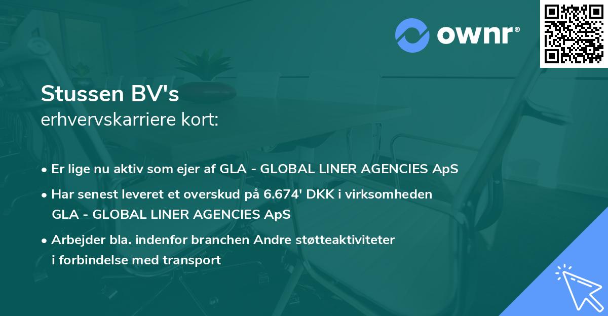Stussen BV's erhvervskarriere kort