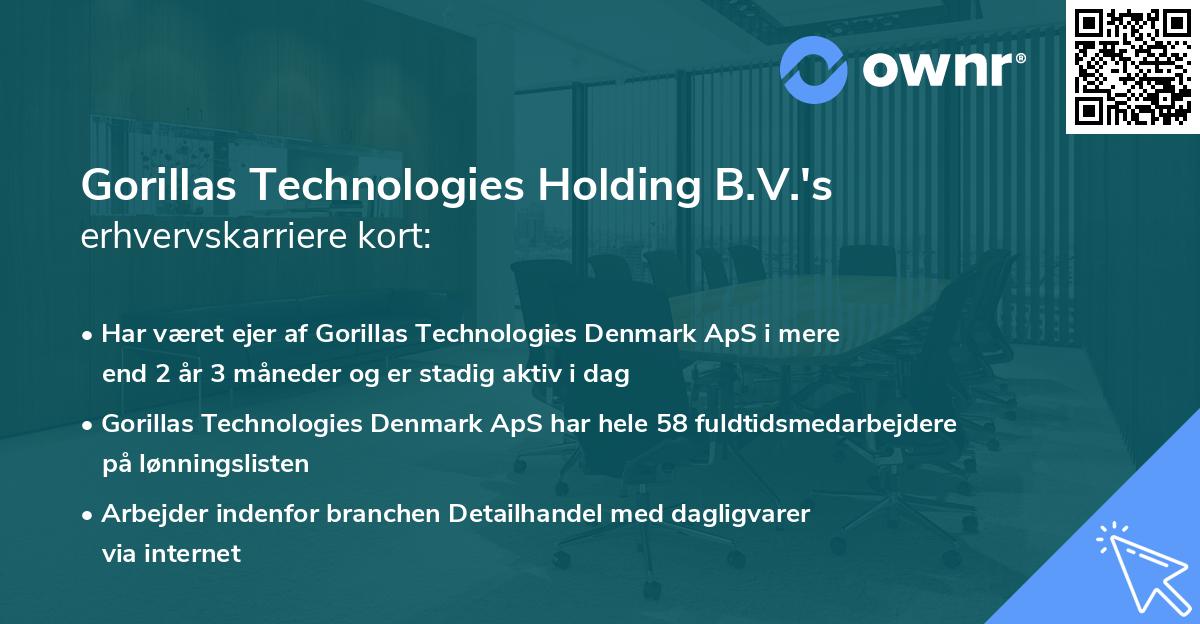 Gorillas Technologies Holding B.V.'s erhvervskarriere kort