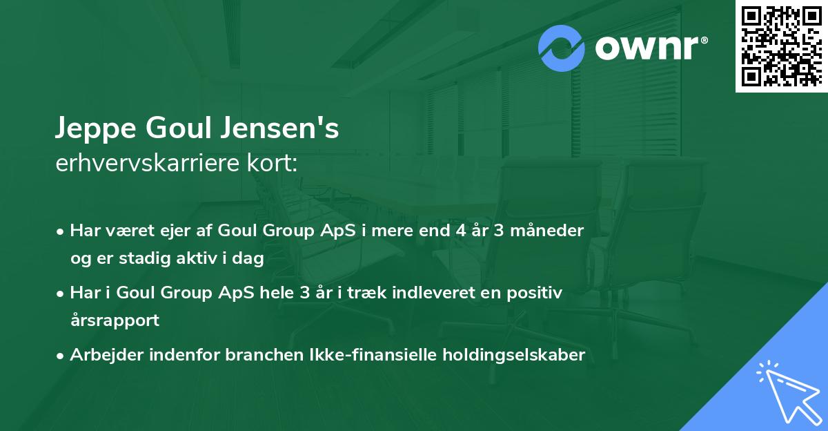 Jeppe Goul Jensen's erhvervskarriere kort