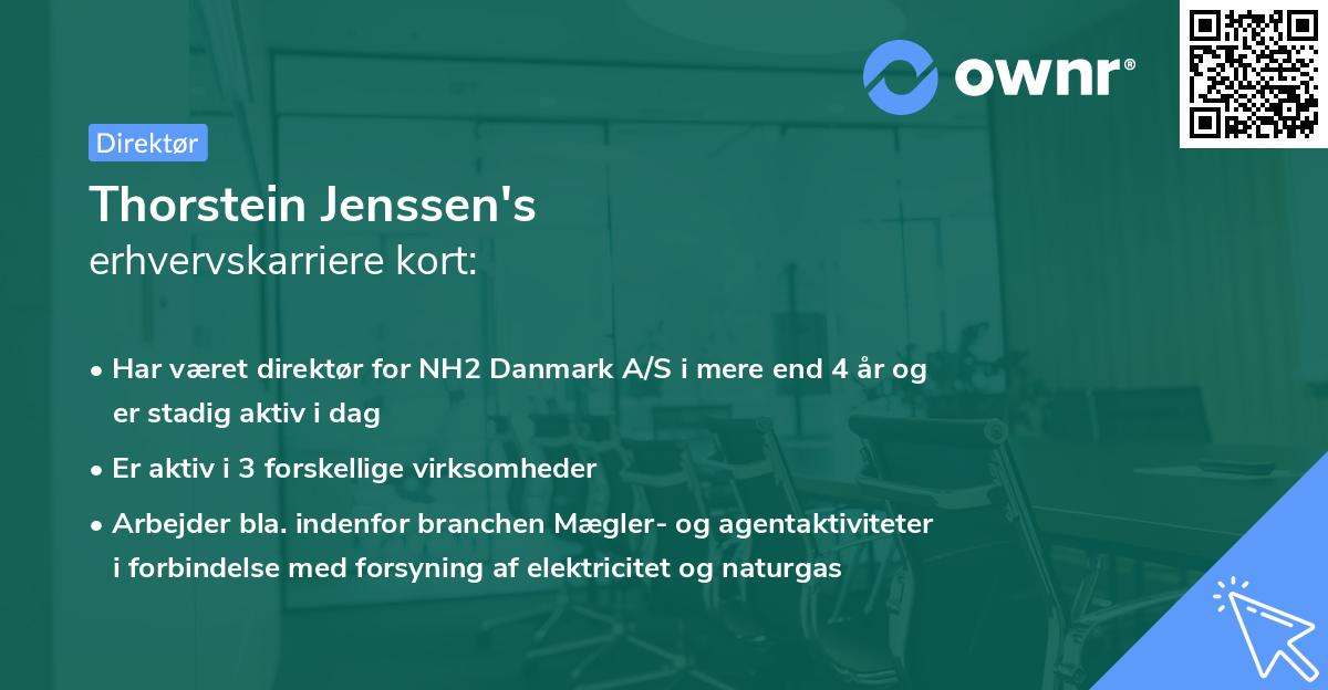 Thorstein Jenssen's erhvervskarriere kort