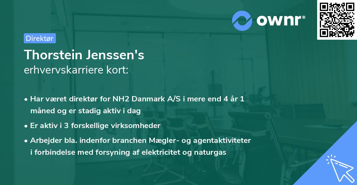 Thorstein Jenssen's erhvervskarriere kort