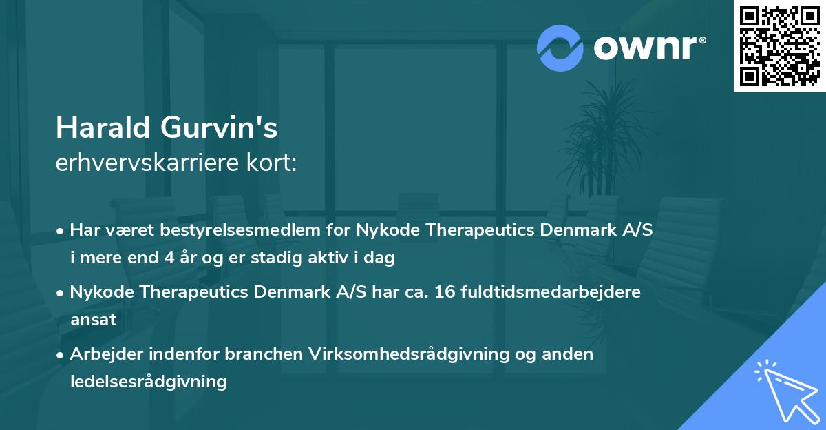 Harald Gurvin's erhvervskarriere kort