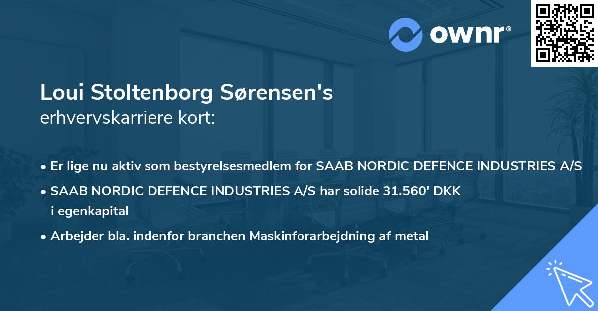 Loui Stoltenborg Sørensen's erhvervskarriere kort